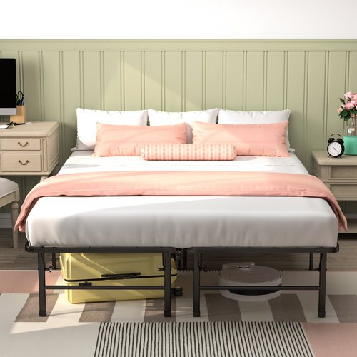 Ebern Designs Steel Folding Bed 16" Foldable Platform Bed Mattress Foundation Noise Free